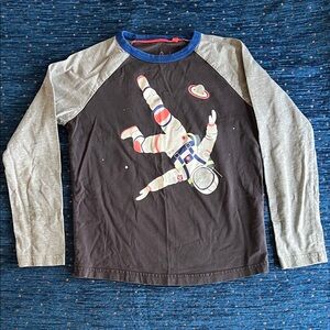 Mini Boden Astronaut Long Sleeve Shirt - Black and Gray